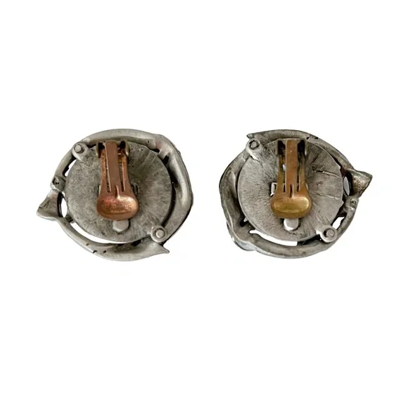 Rose Quartz Antique & Bling Clip On Earrings - Picture 5 of 5